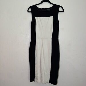 White House Black Market Black and White Midi Dress